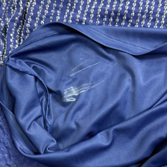 Free People Deep Sea Blue Purple Chrysallis Beaded Sequin Kaftan Mini Dress XS - Picture 7 of 16